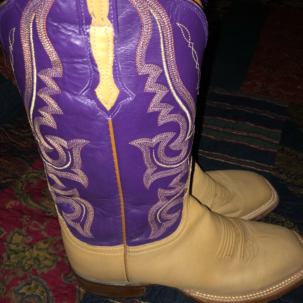 Lucchese boots very soft leather with purple tops
